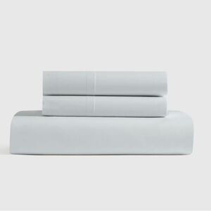 QUINCE Classic Organic Percale Fitted Sheet Set King Mist 5642